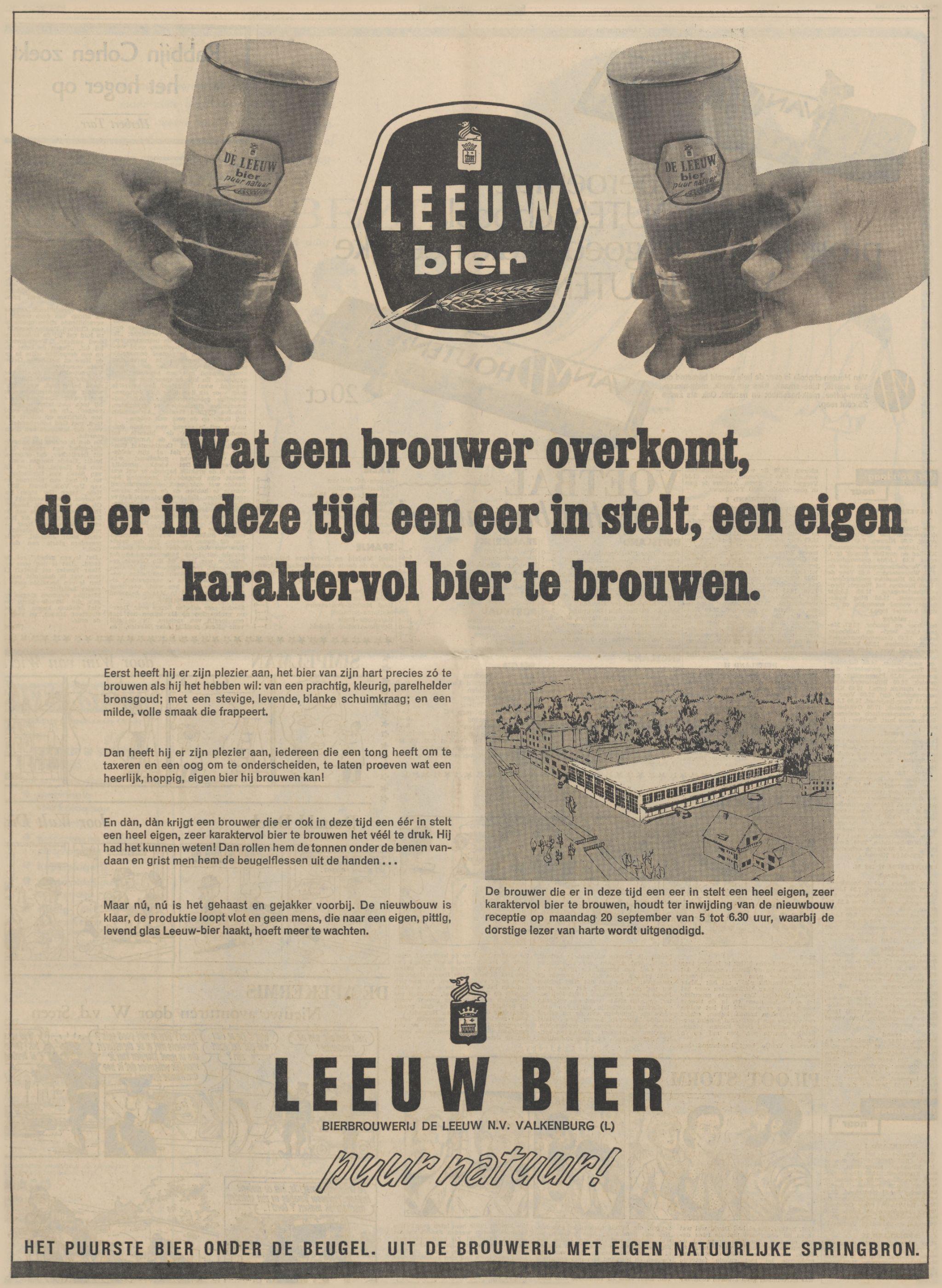 Leeuw bier opening nieuwbouw 1965